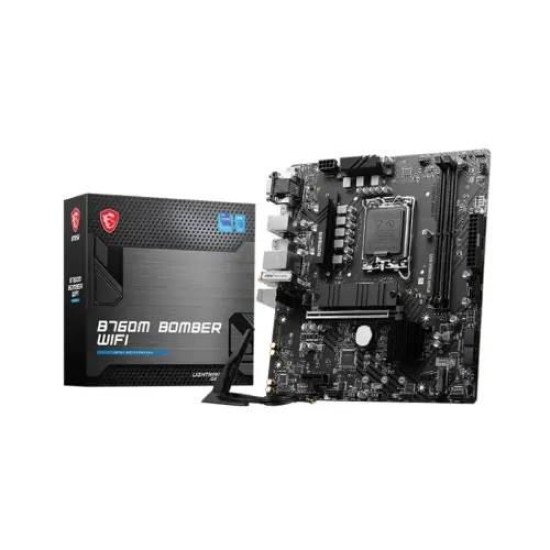 MSI B760M BOMBER WIFI DDR5 Intel® B760 Chipset 14th/ 13th/ 12th Gen mATX Motherboard