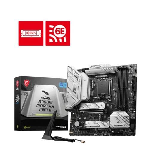 MSI MAG B760M MORTAR WIFI II DDR5 Intel® B760 Chipset 14th/ 13th/ 12th Gen mATX Motherboard