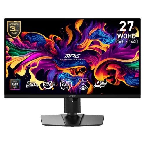 MSI MPG 271QR QD-OLED X50 26.5 inch 2K WQHD 500Hz 0.03ms Gaming Monitor With AI Sensor