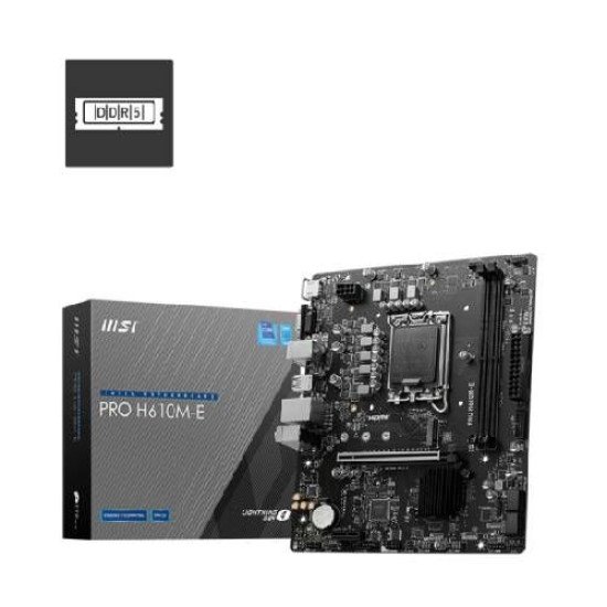 MSI PRO H610M-E DDR5 Intel® H610 Chipset 14th/ 13th/ 12th Gen mATX Motherboard