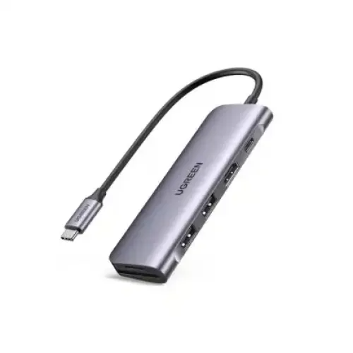 Ugreen CM195 USB Type-C to 2 Ports USB 3.0-A Hub HDMI TF/SD with PD Power Supply