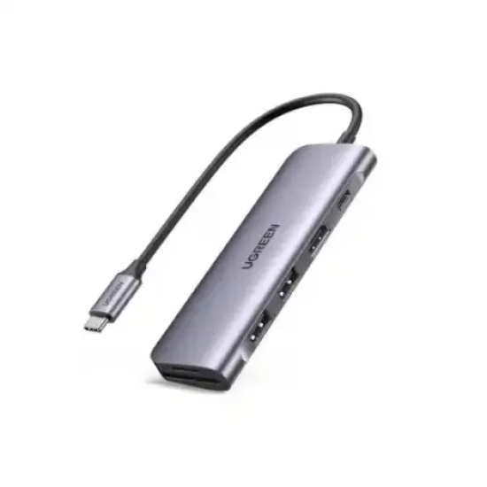 Ugreen CM195 USB Type-C to 2 Ports USB 3.0-A Hub HDMI TF/SD with PD Power Supply