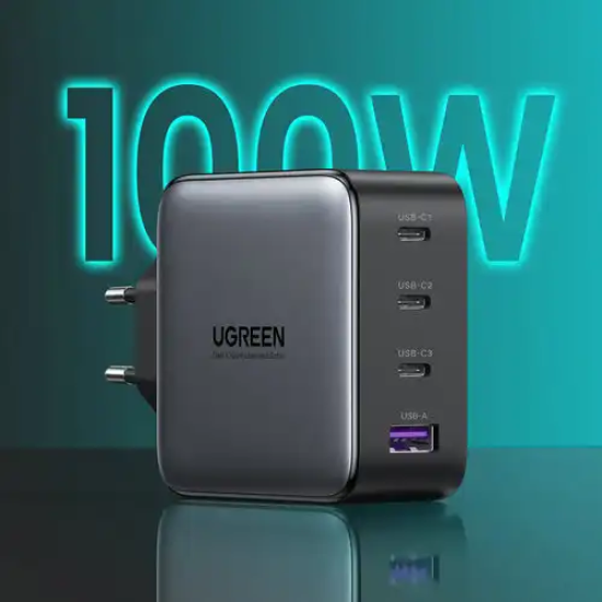 Ugreen CD226 100W 3 Port USB-C & 1 Port USB GaN Wall Charger Adapter