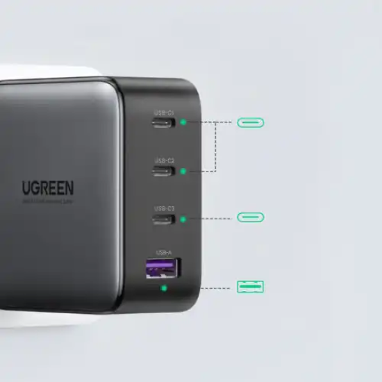 Ugreen CD226 100W 3 Port USB-C & 1 Port USB GaN Wall Charger Adapter