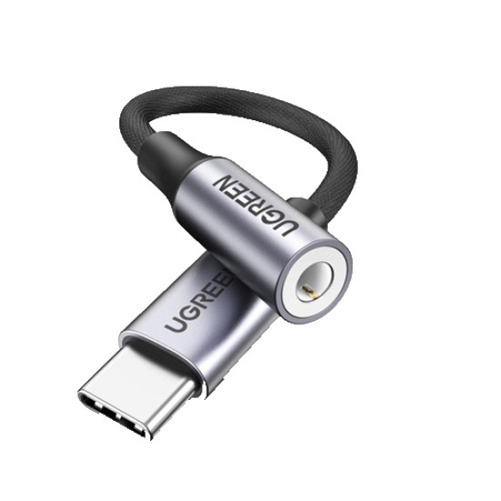 UGREEN AV161 USB-C to 3.5mm M/F Braided 10cm Aluminum Shell Cable