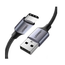 UGREEN USB-A 2.0 to USB-C Cable Nickel Plating Aluminum Braid 1.5m (Black) (Model: US288|P/N: 60127)