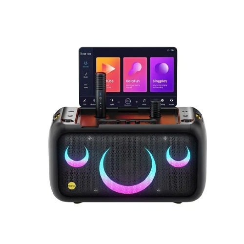 Ikarao Xtreme Break X1 All in One Karaoke Portable Bluetooth Speaker With Built-In 13 Inch Tablet And Wireless Microphone