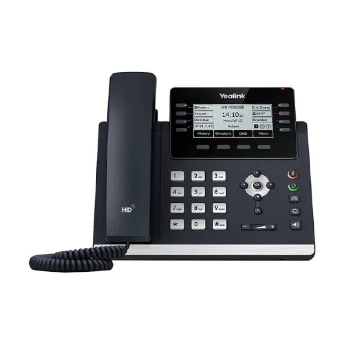 Yealink Telefono IP SIP-T43U A 12 Linee, Con Display 3.7", HD Voice, Doppia Porta USB, Montabile A Parete, Grigio