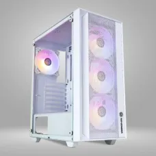 Revenger Bomber Mesh Mid Tower ATX RGB Gaming Case White