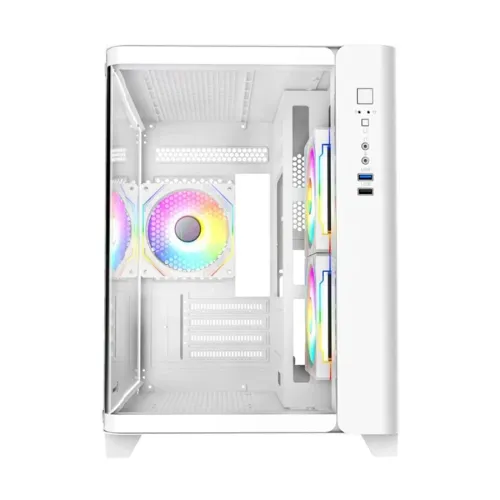 Revenger Air Tank Mini Mid Tower White (Tempered Glass Window) Micro-ATX Gaming Desktop Case