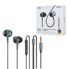 Remax RM-595 Double Moving Coil 3.5mm Earphone Black