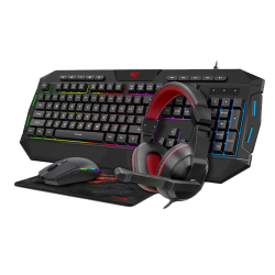 Havit HV-KB501CM Wired Black Gaming Keyboard Mouse Headphones and Mouse Pad Combo 
