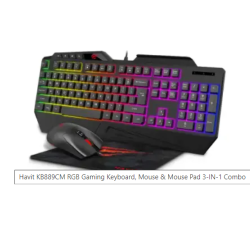 Havit KB889CM RGB Gaming Keyboard, Mouse & Mouse Pad 3-IN-1 Combo