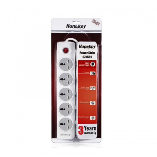 Huntkey SZN501 5 Port 3 Pin Surge Protection Power Strip