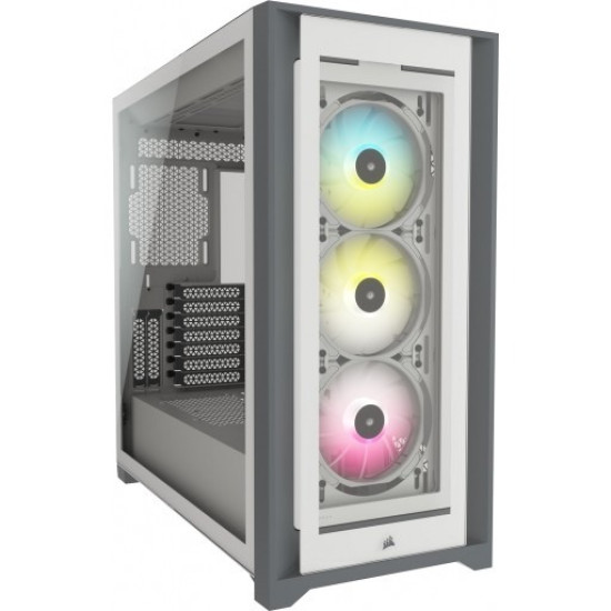 Corsair iCUE 5000X RGB Mid Tower Tempered Glass ATX Gaming PC Case - White