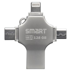 SMART SM8 128GB SuperFast 4-in-1 Metal Body Mobile Disk Drive